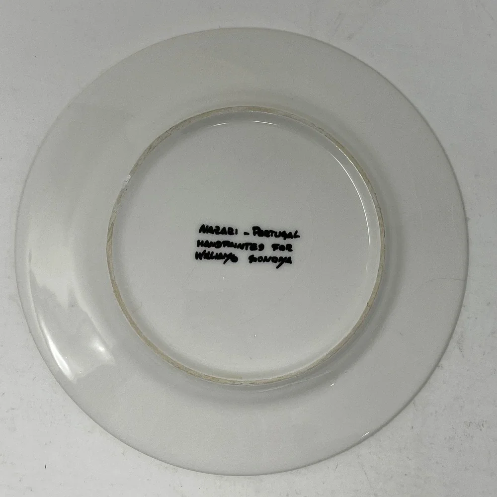 Williams Sonoma Nazari Portugal Handpainted Castle Plates Set of 2 Bread Butter